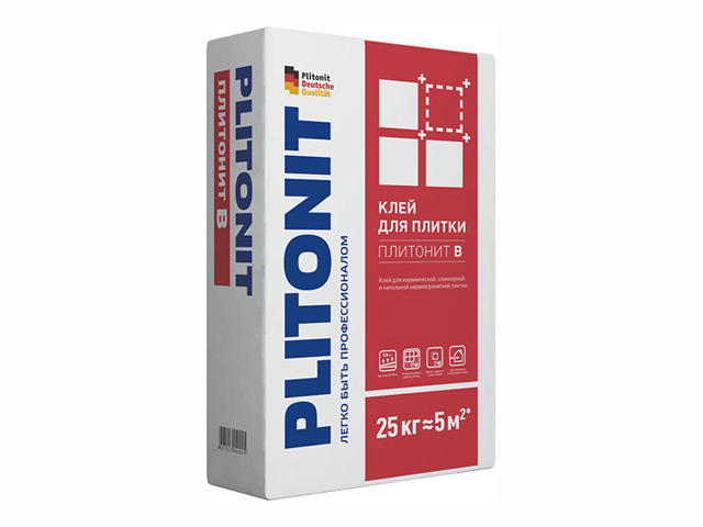 Клей Плитонит В (д/плитки и керамогранита) класс С1, 25кг