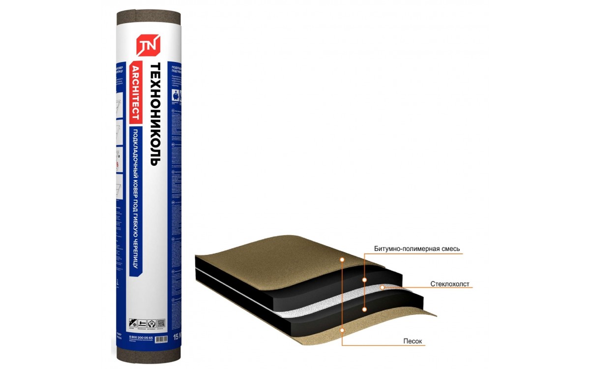 Ковер подкладочный под мягкую черепицу 15м2