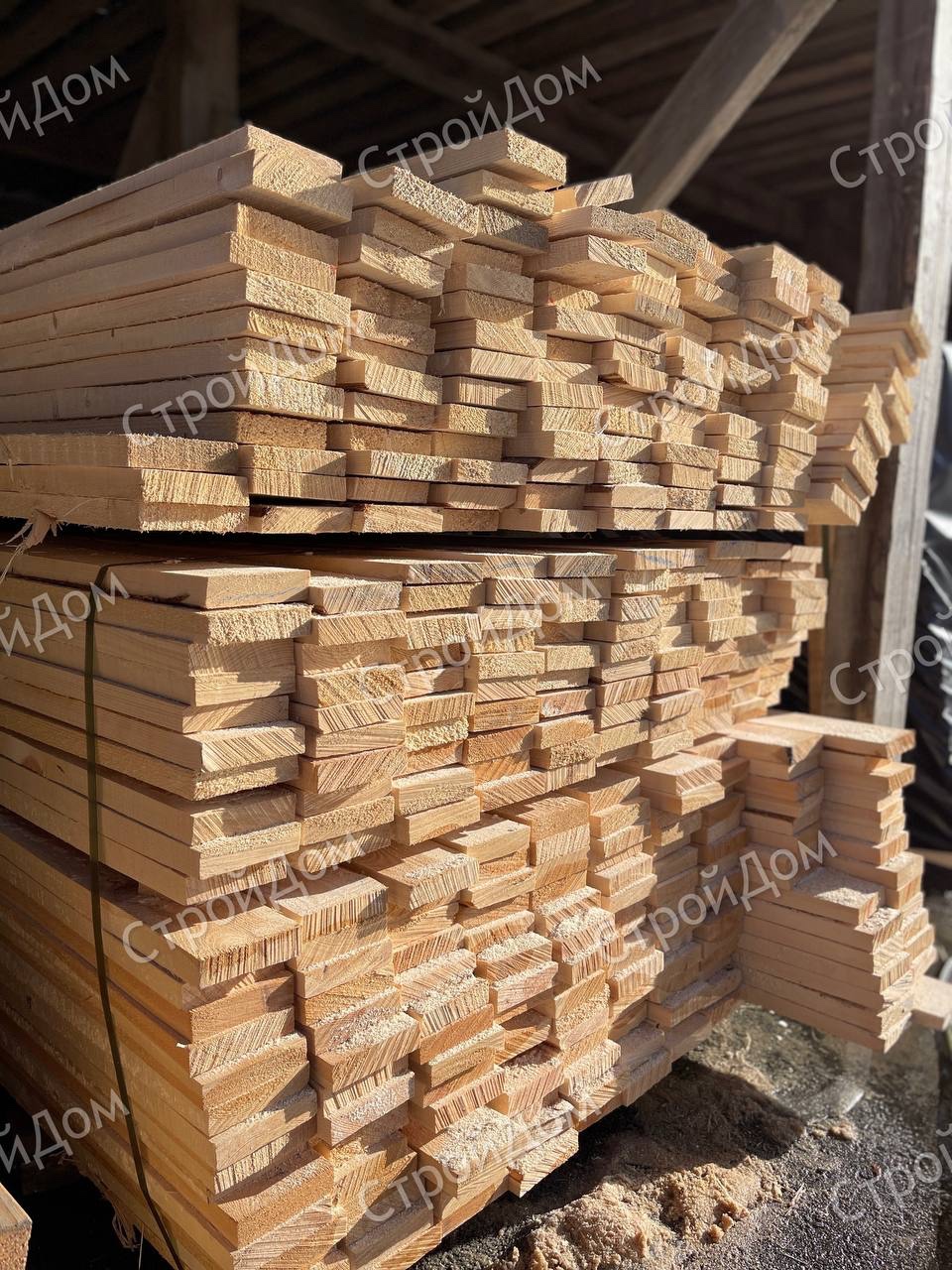 Доска обрезная 25х100х6000, хвоя ест.вл. 1-3 сорт Строительная